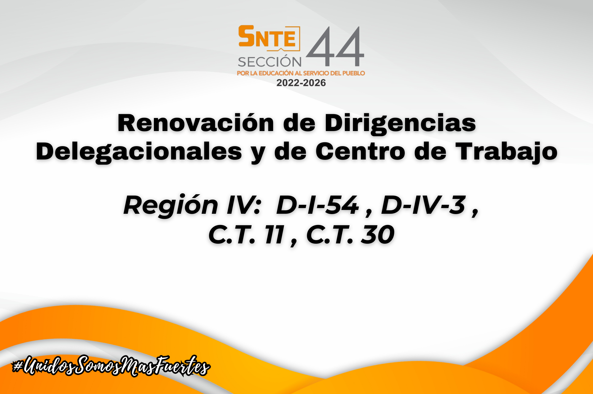 Renovación de Dirigencias Delegacionales y de Centro de Trabajo de la Región IV